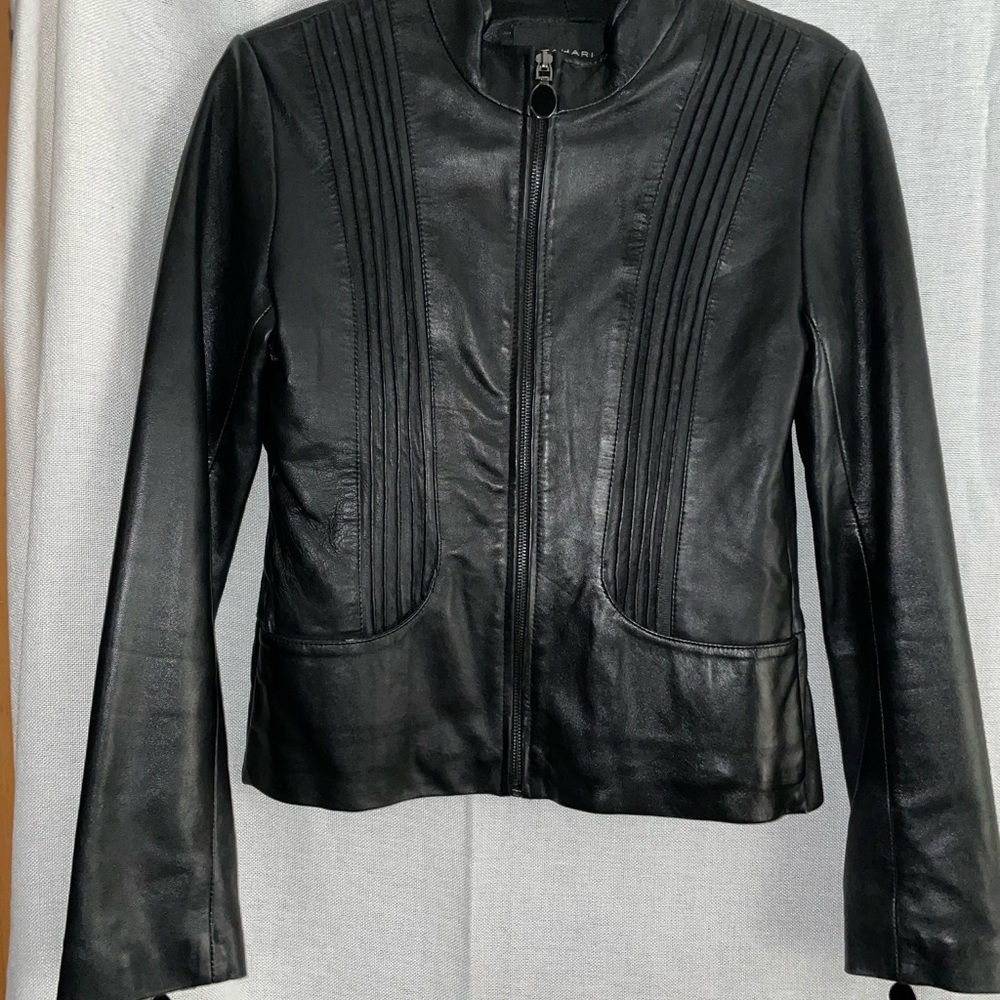 TAHARI Lamb Leather Jacket